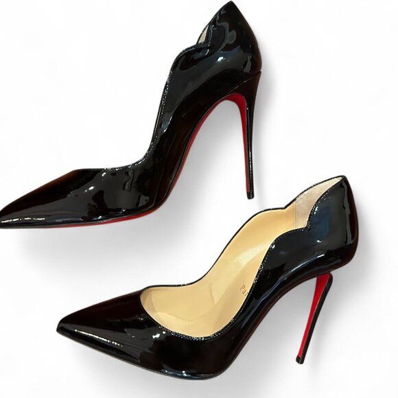 NEW Christian Louboutin Patent Black Side Cut Detail - Black - Picture 2 of 10